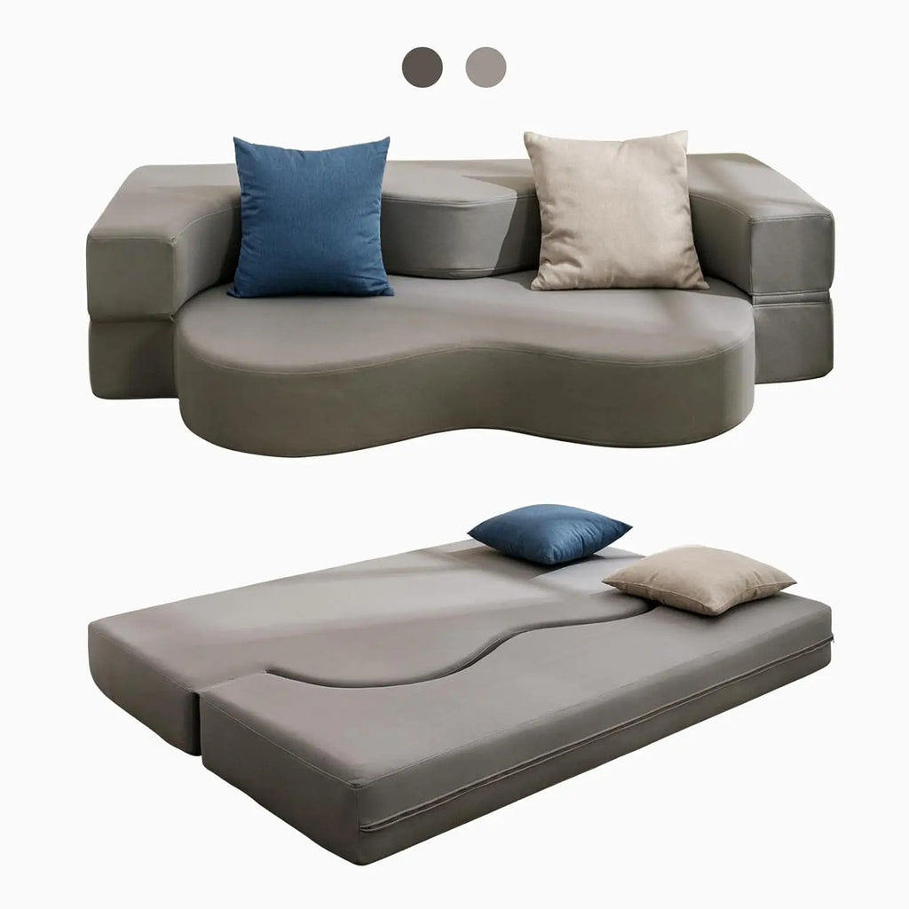 Sofa by Day, Queen Bed by Night — Convertible Floor Futon Sofa Bed | Memory Foam, No Assembly, Washable Cover, 78.8"