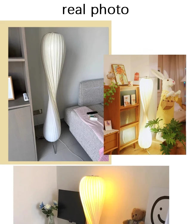 Sculptural Floor Lamp – Twisted Shade Design