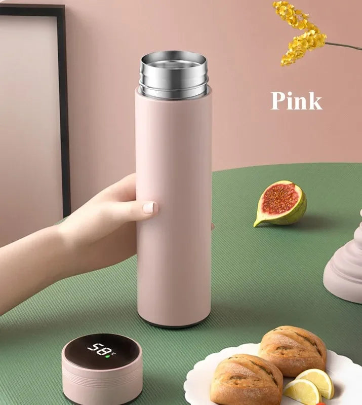 Trebalena 500ml Temperature Display Vacuum Thermos Bottle – 304 Medical-Grade SS, 24Hr Hot & Cold, Touch Temp Lid, 8 Colors