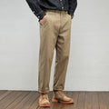 Men's Vintage Straight Leg Cotton Workwear Trousers — Loose Fit Retro Pants for Autumn & Winter