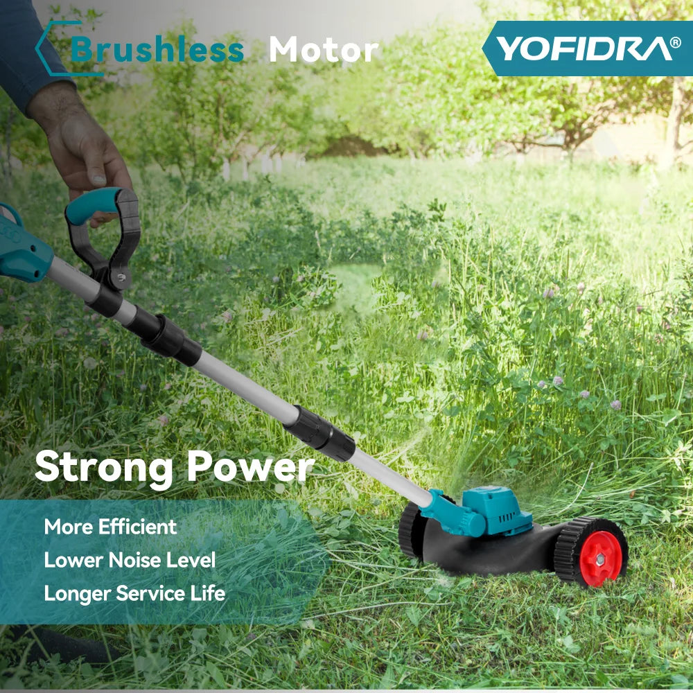 YOFIDRA 9" Brushless Cordless Electric Lawn Mower