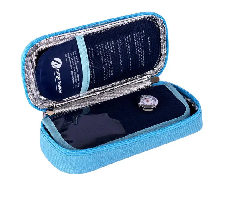 Portable Insulated Insulin Cooler Bag – Nylon Aluminum Foil Diabetic Travel Case with Gel Packs & Thermometer