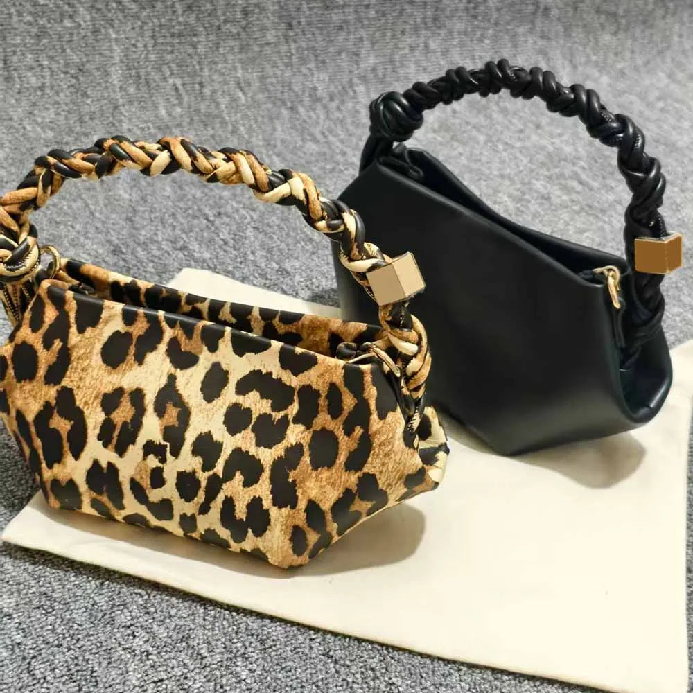 Paris Hexagonal Woven Genuine Leather Mini Saddle Clutch Crossbody Bag – Premium Fashion Shoulder Handbag for Women