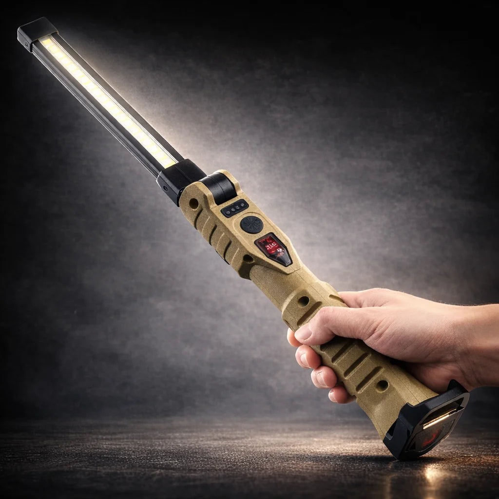 Folding COB+XPE LED Work Light – USB Rechargeable, 180° Foldable, Magnetic Base, Hook, Red SOS, Car Repair