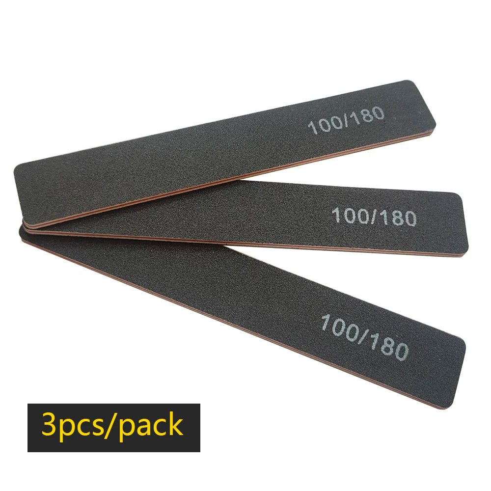 Nail File Buffer 100/180 Grit – Double-Sided Half Moon Sandpaper Nail Sanding & Manicure Tool