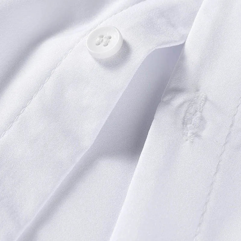 Men's No-Iron Solid Color Short Sleeve Shirt — Wrinkle-Free Casual Shirt