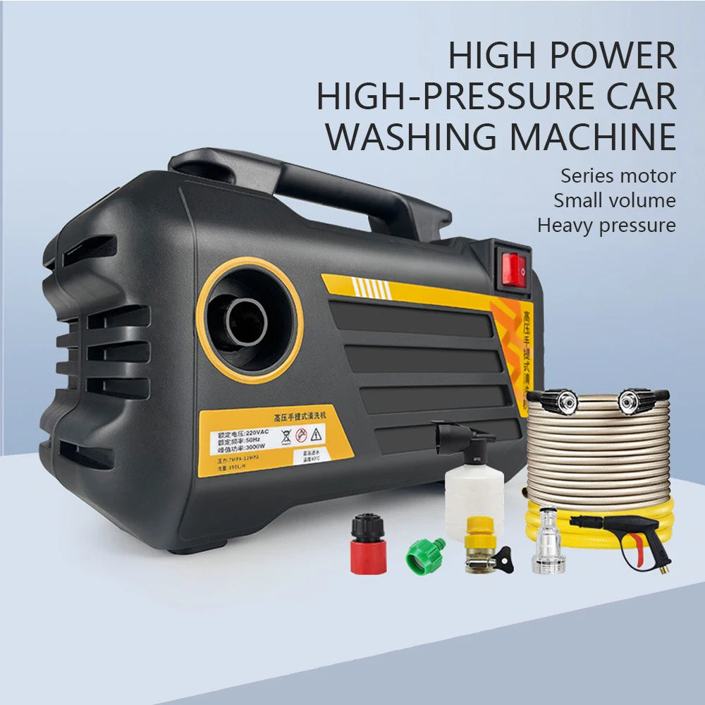 3000W Electric High-Pressure Washer – Foam Cannon, 3 Spray Modes, 7m Hose, US/UK/EU Plug