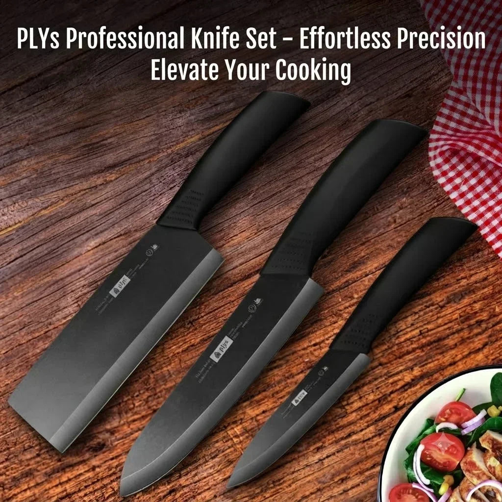 Ceramic Kitchen Knife with Protective Cover – Ultra-Sharp Chef, Fruit & Cleaver Knife with Non-Slip Handle