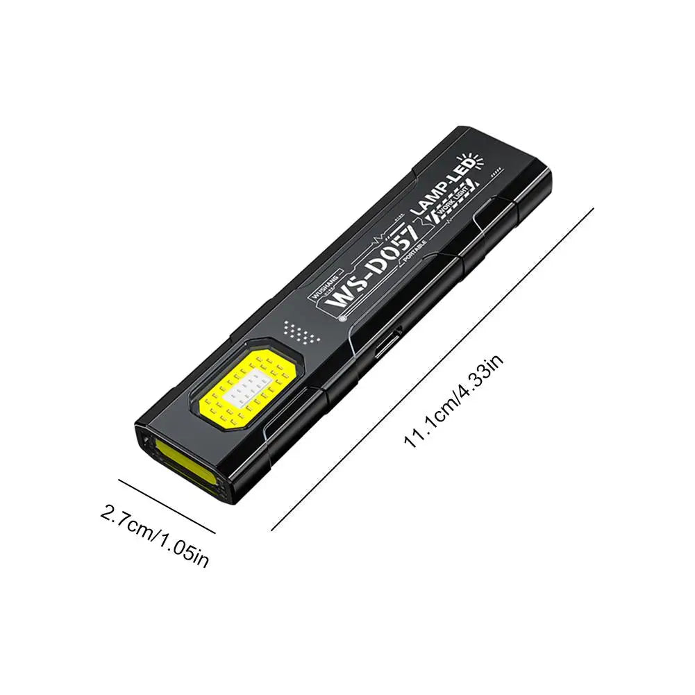 Heinast Mini COB+LED Keychain Flashlight – 6 Modes, Type-C Rechargeable, Magnetic Base, Clip, 32g EDC