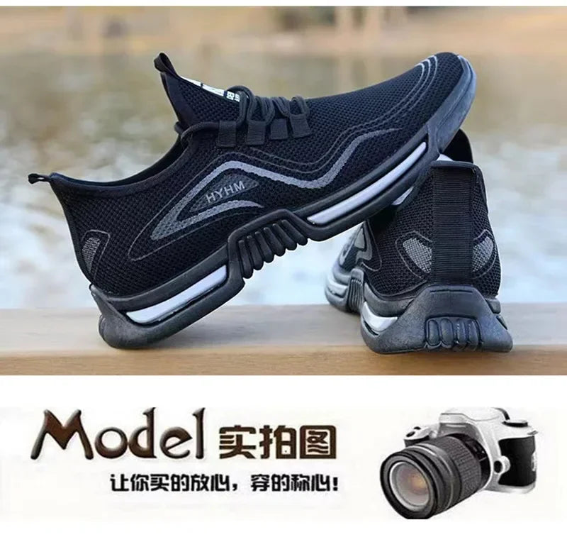 Men's Slip-On Fashion Sneakers – Breathable Running & Gym Shoes