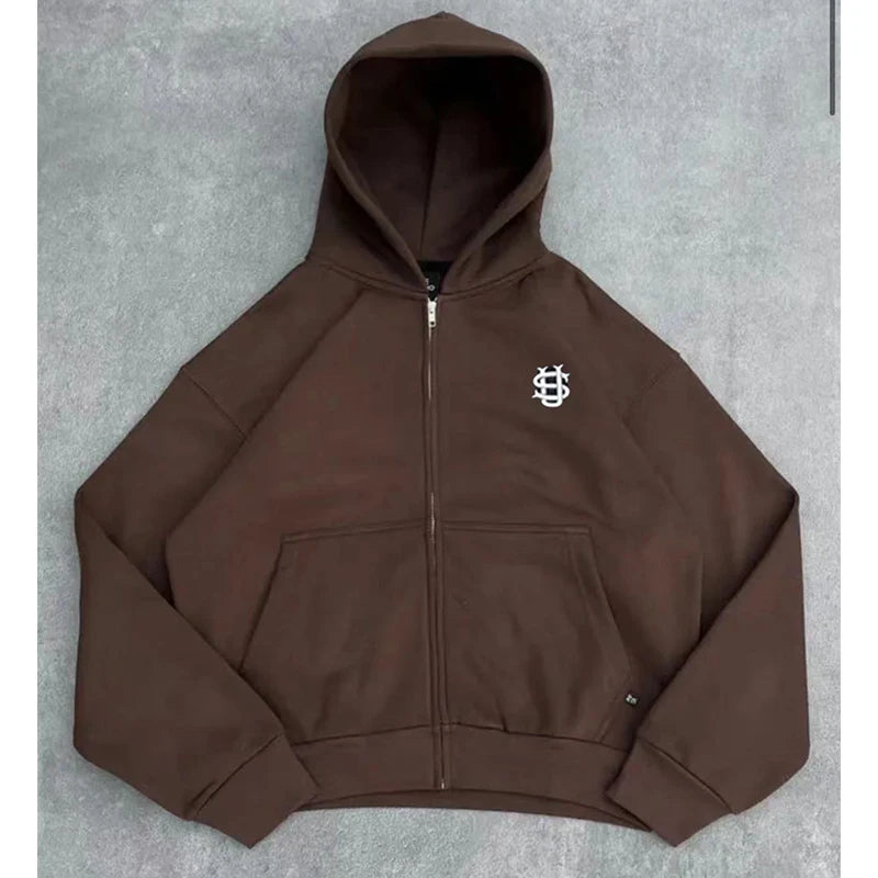 Men's Solid Color Oversized Hoodie & Sweatpants Set – Loose Pullover Street Fashion