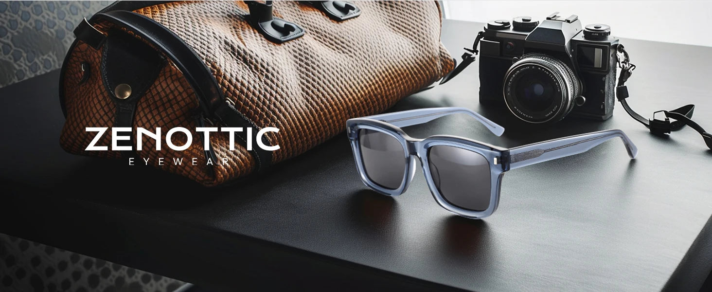 ZENOTTIC Handmade Acetate Square Polarized Sunglasses | Fashion Patchwork Shades ZS6240