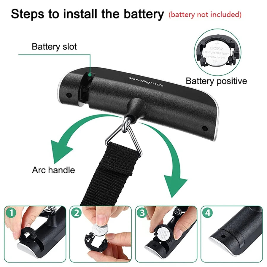 Portable Digital Luggage Scale – 110 lbs LCD Baggage Checker