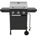 Triple Burner Propane Grill | 27,000 BTU, 429 Sq. In. Cooking Area, Stainless Steel Lid, Porcelain Grates, Side Shelves, Warming Rack