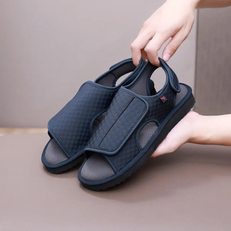 Diabetic Walking Sandals – Breathable Anti-Slip Adjustable Hook & Loop Shoes