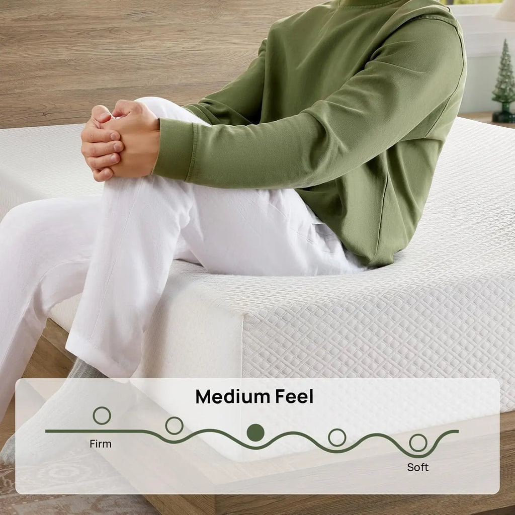 Twin Size 6 Inch Gel Memory Foam Mattress — Fiberglass-Free, Breathable, Cooler Sleep & Pressure Relief, Mattress in a Box