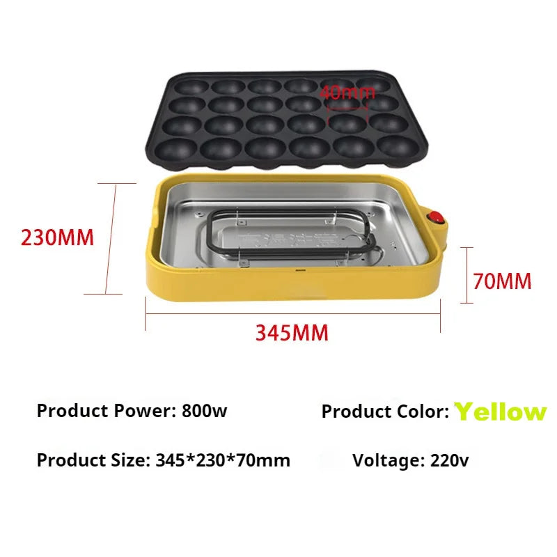 Electric Takoyaki Maker — Household Octopus Ball Grill Pan & Cake Baking Machine
