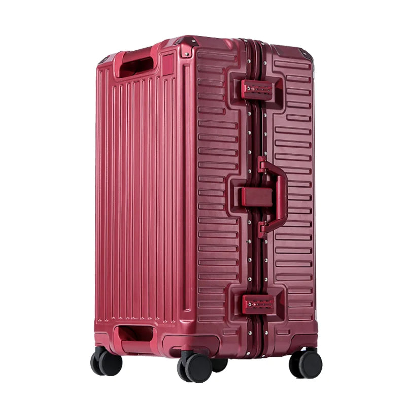 PC Aluminum Frame Trolley Case — Wide Handle, 20"/24"/26"