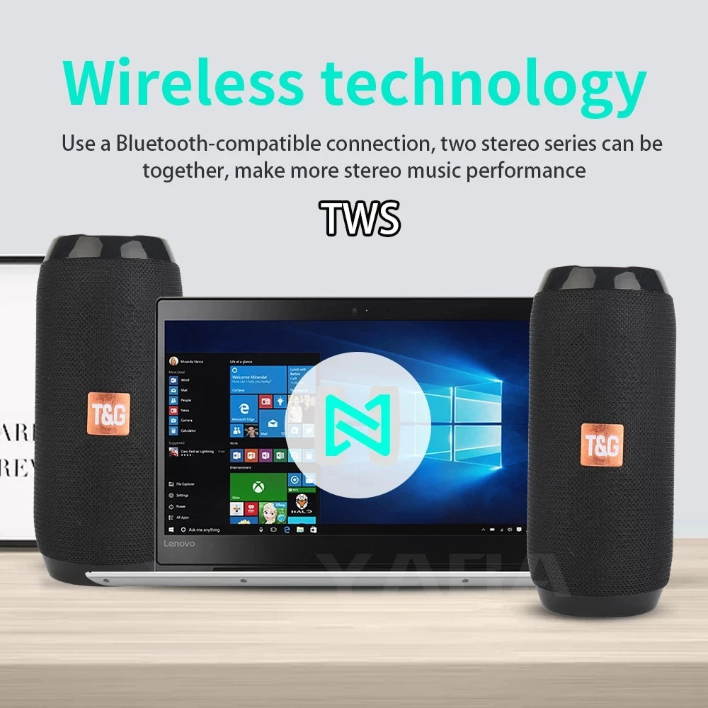 Wireless Portable Bluetooth Speaker — 360° Sound, Waterproof & Long Battery Life