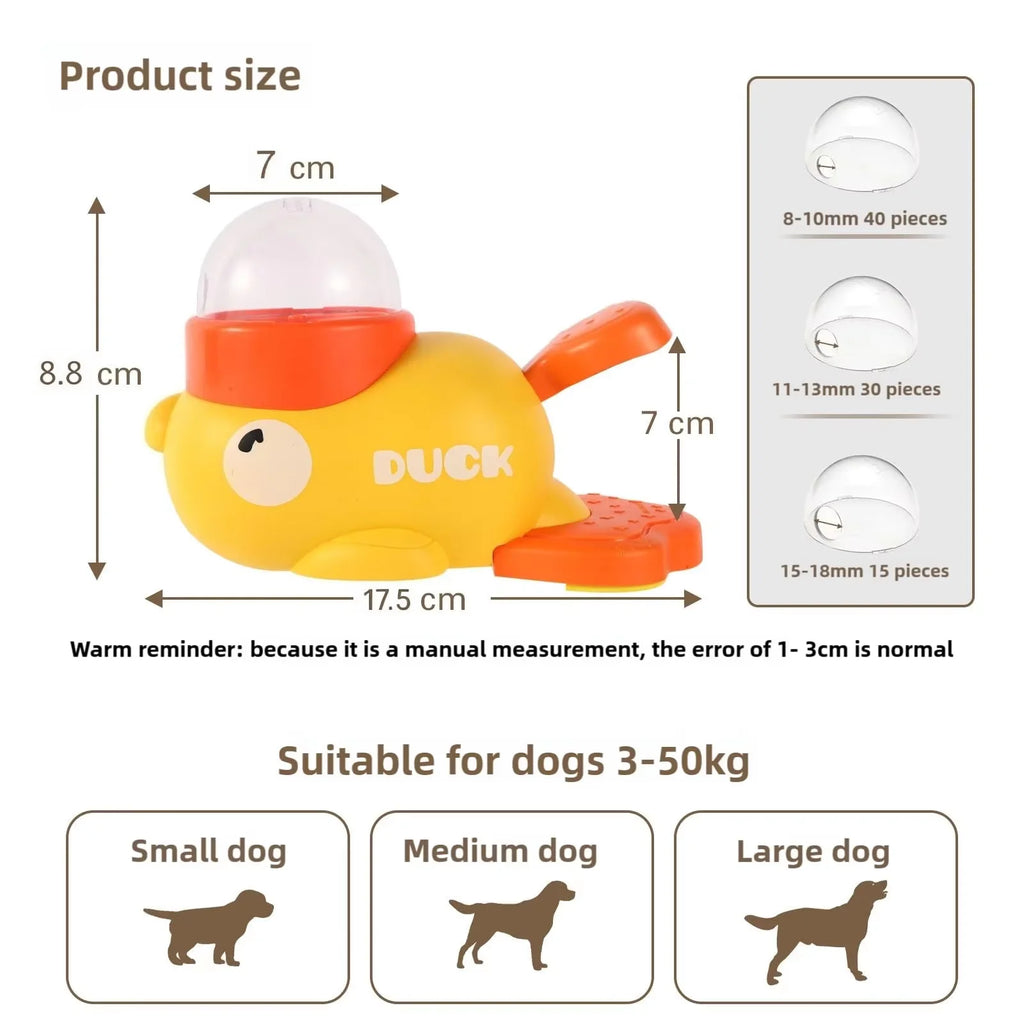 Duck Snack Dispenser Slow Feeder for Small & Medium Dogs
