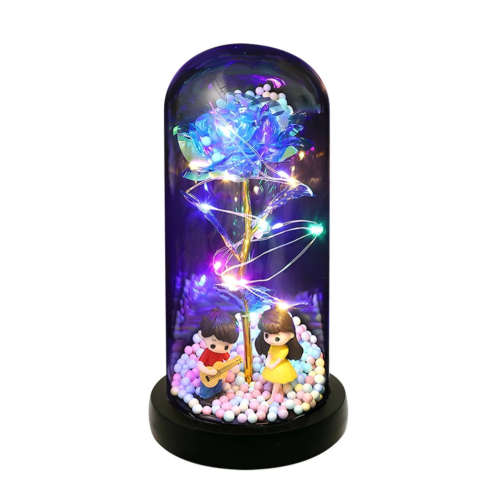 Light-Up Forever Rose in Acrylic Dome — Mom Gift