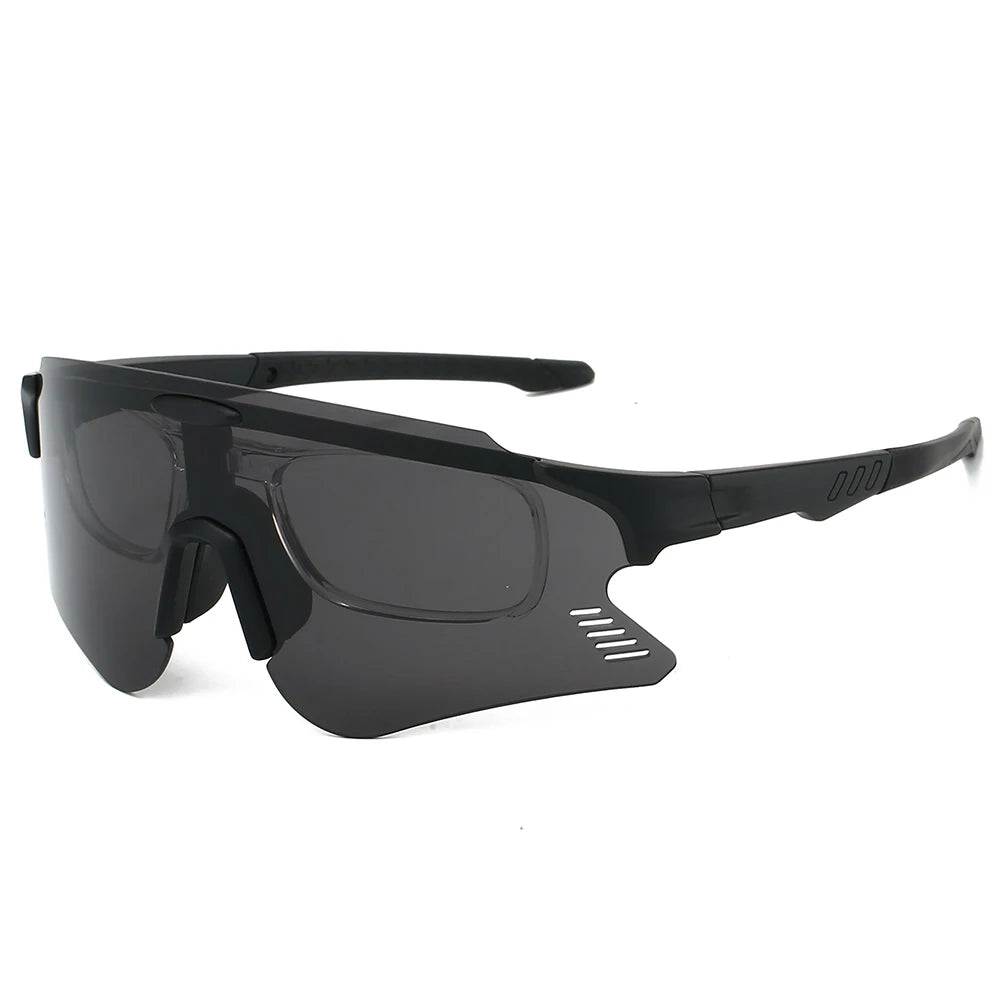 KAMMPT Oversized Sports Cycling Sunglasses | Mirror Anti-UV Windproof Protective Shades for Men & Women