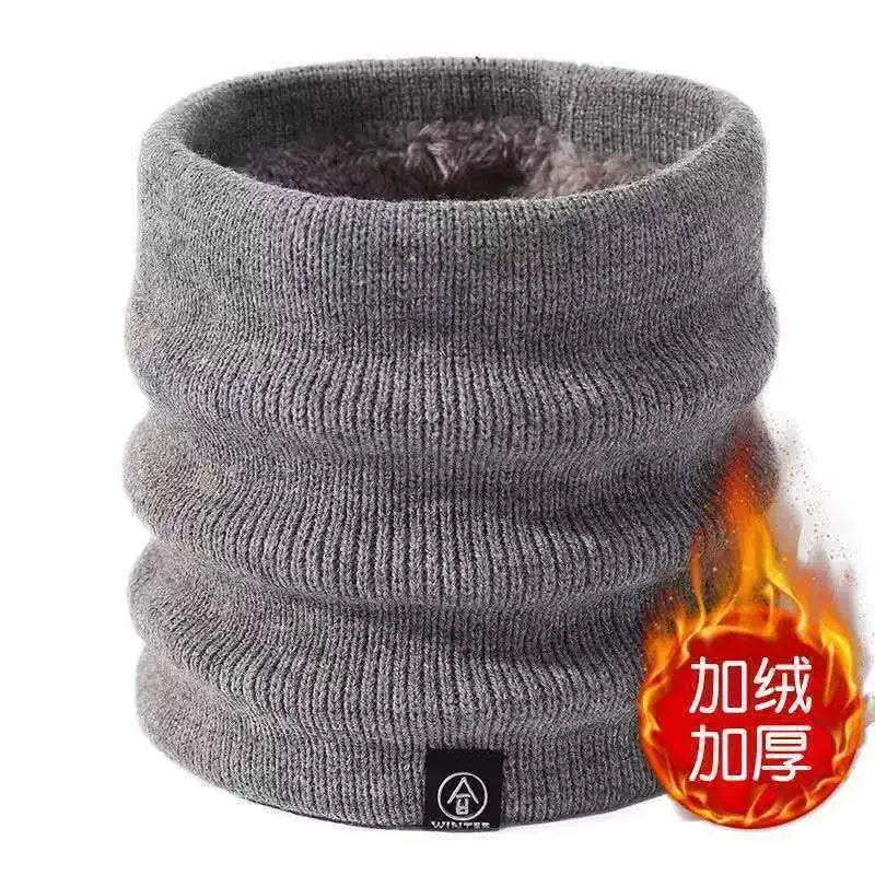 Knitted Winter Neck Warmer Scarf — Thick Fleece-Lined Unisex Face Cover