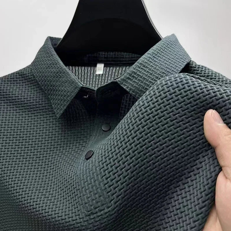 Men's Bone Flower Print Polo Shirt — Graphic Short Sleeve Casual Polo