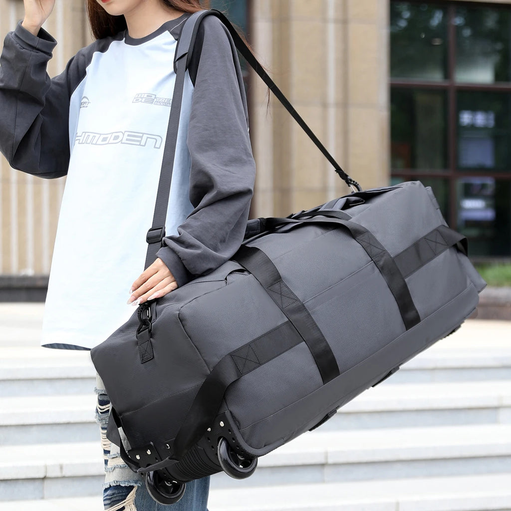 Large-Capacity Wheeled Travel Duffel Bag – Unisex Outdoor Luggage