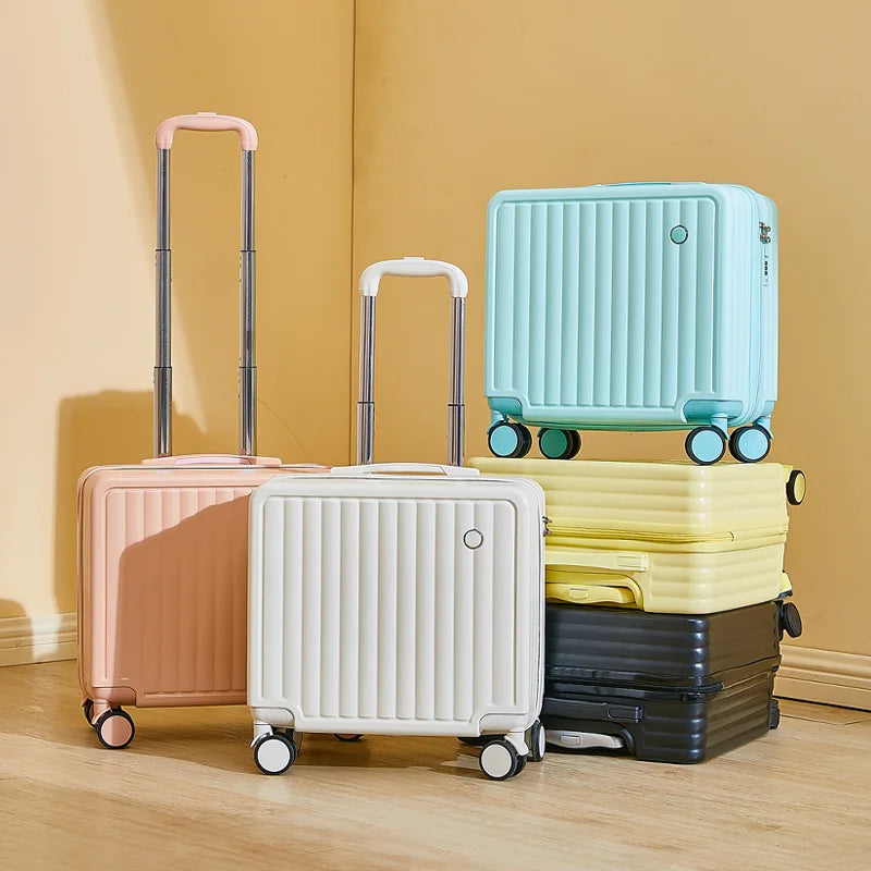 18-Inch Carry-On Luggage – Cute ABS Hardside Suitcase with Password Lock & Silent Spinner Wheels