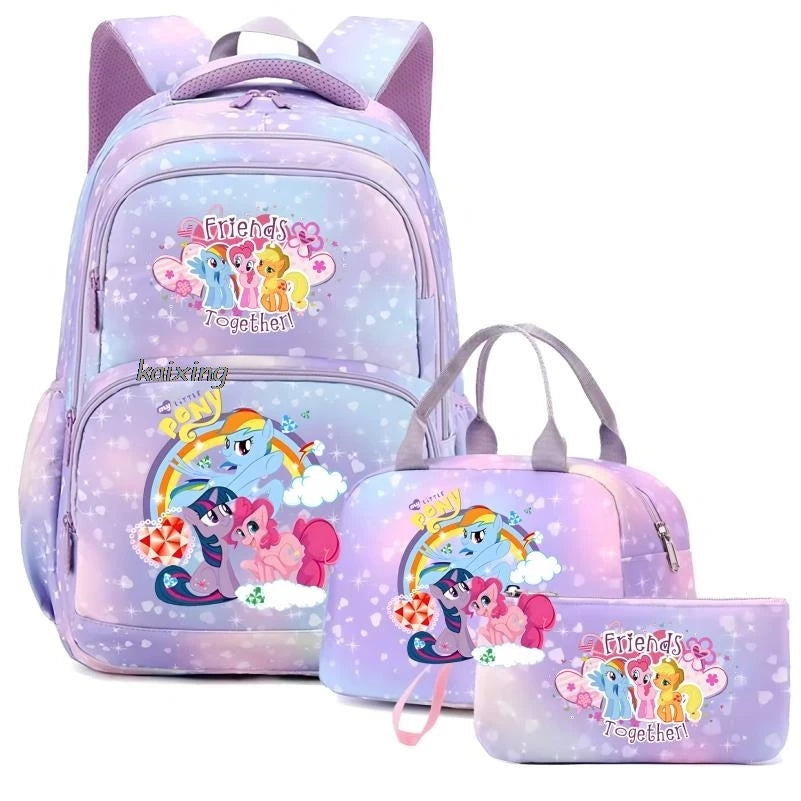 My Little Pony 3-Piece Kids Backpack Set – School Bag, Lunch Bag & Pencil Case