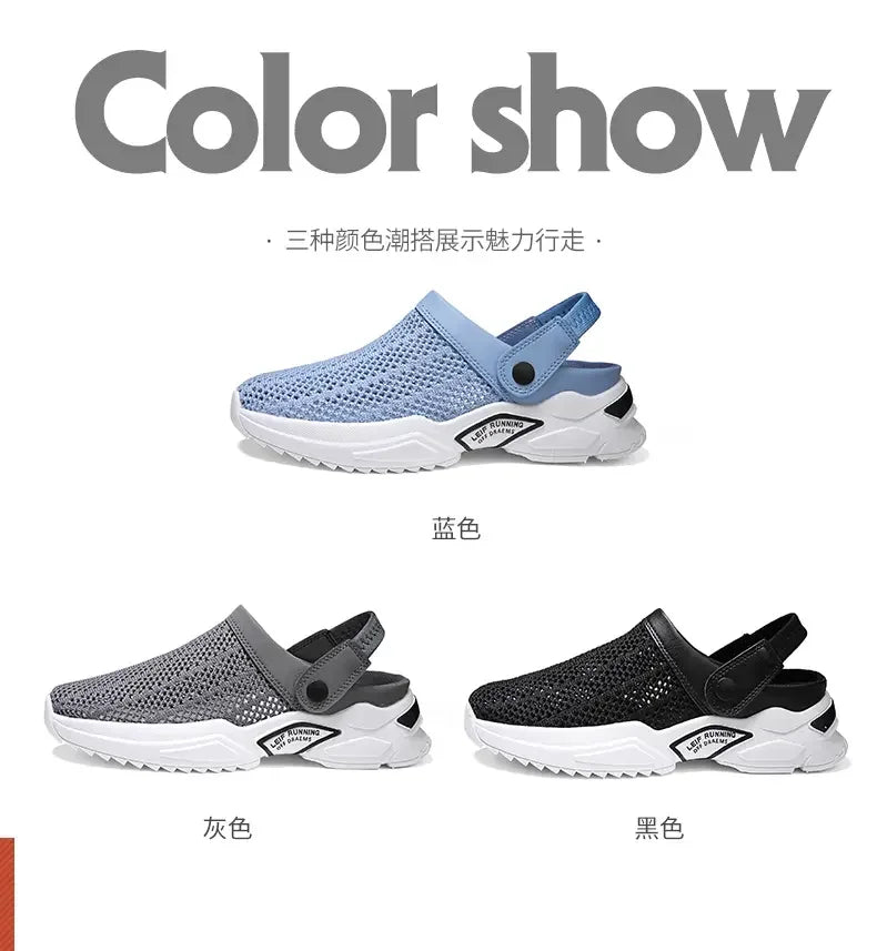 Men's Orthopedic Mesh Sandal Slippers – Hollow Out Breathable Diabetic Walking Shoes with Arch Support