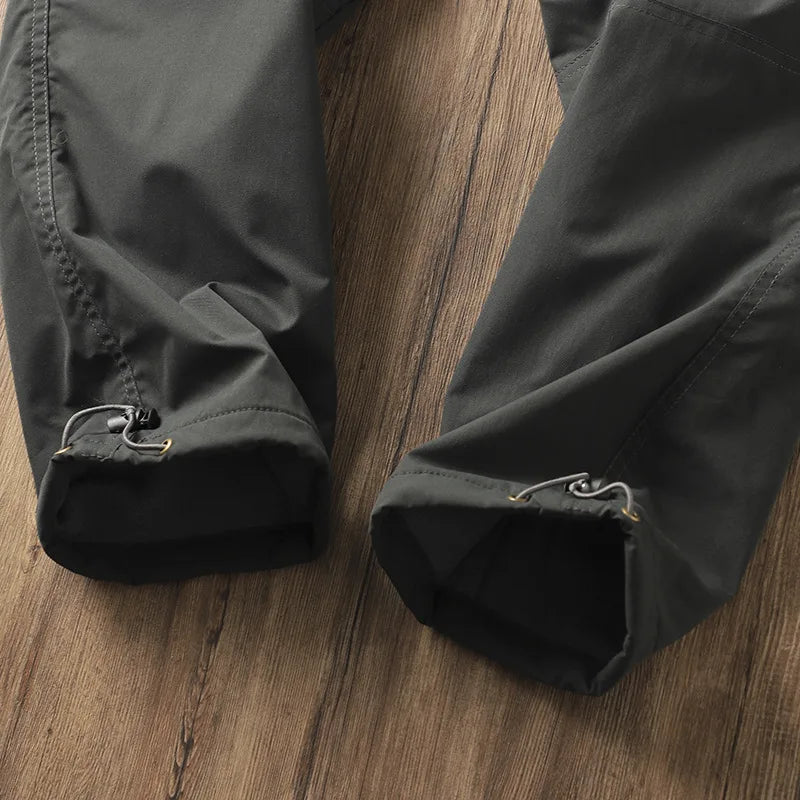Men's Fleece-Lined Waterproof Hiking Pants — Loose Windproof Outdoor Workwear