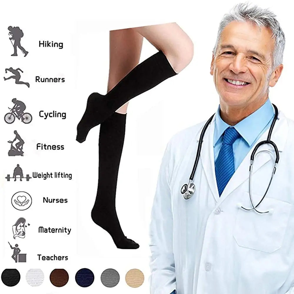Women's Medical Compression Socks 20-30mmHg – 5 Pairs Varicose Veins, Diabetes, Nurse & Sports Running