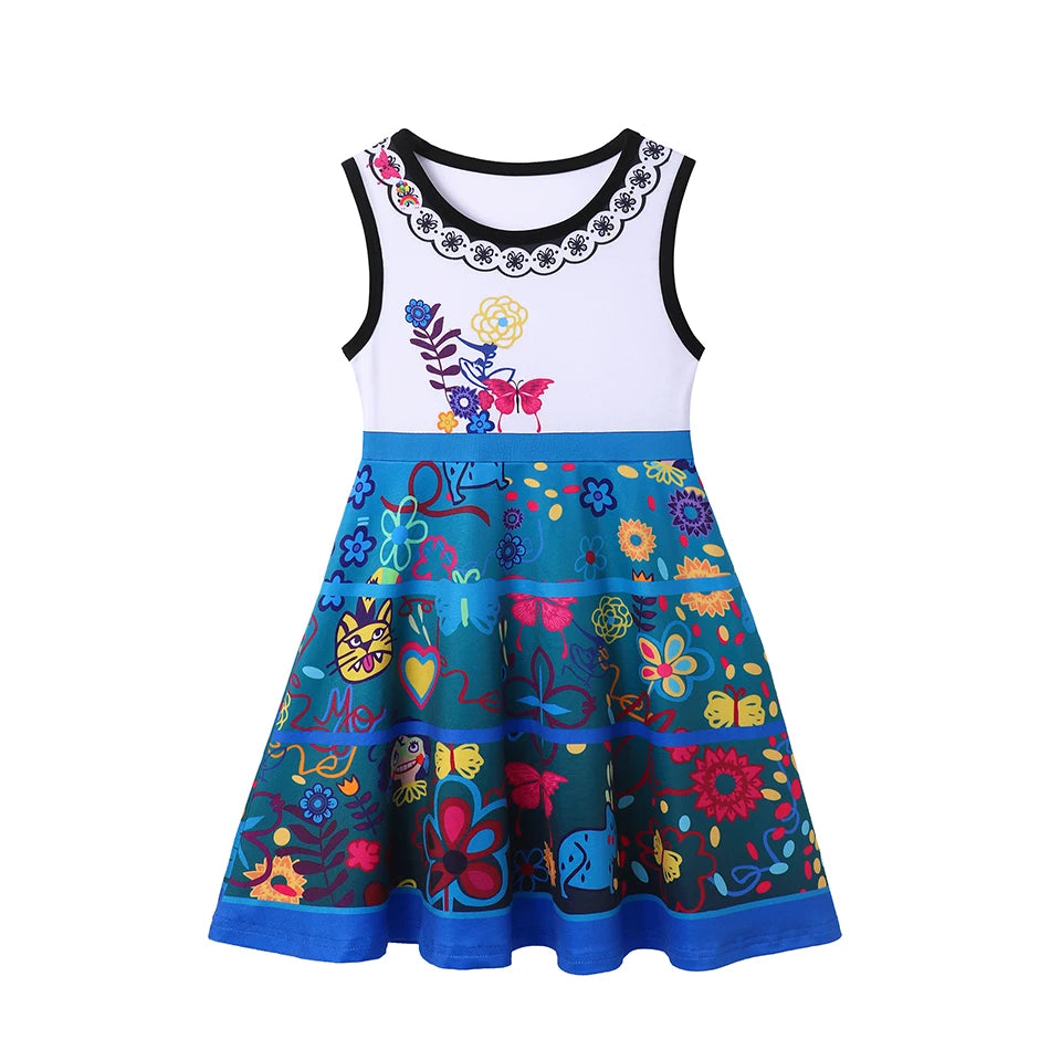 Girls' Princess Costume Dress – Mermaid & Rapunzel One-Shoulder Short Sleeve Summer Casual Vest