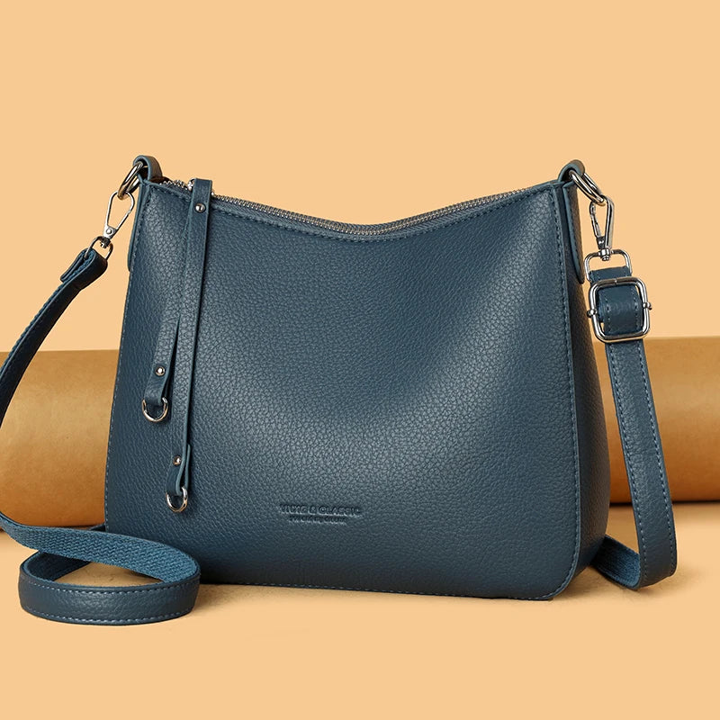 Luxury PU Letter Detail Shoulder Crossbody Tote Bag – Large Capacity Messenger Handbag for Women
