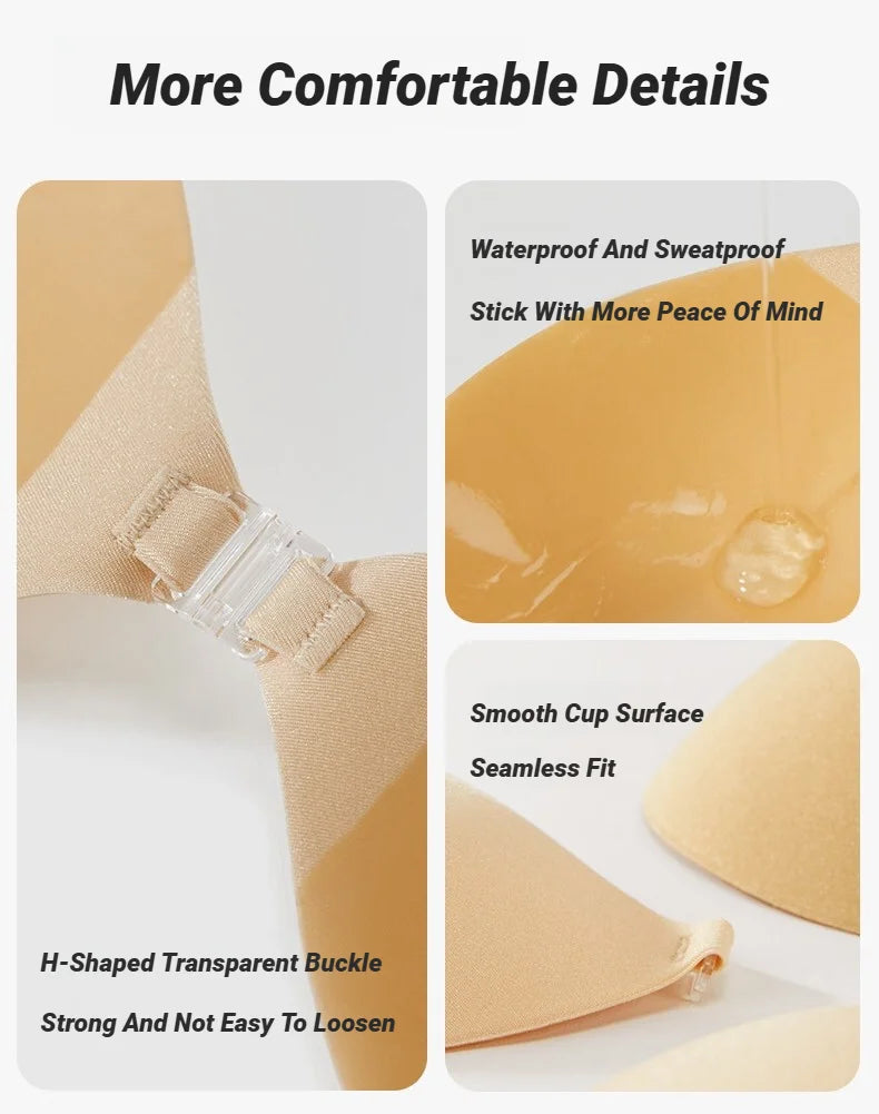 Silicone Adhesive Push-Up Bra — Waterproof Invisible Bra for Backless & Wedding Dresses