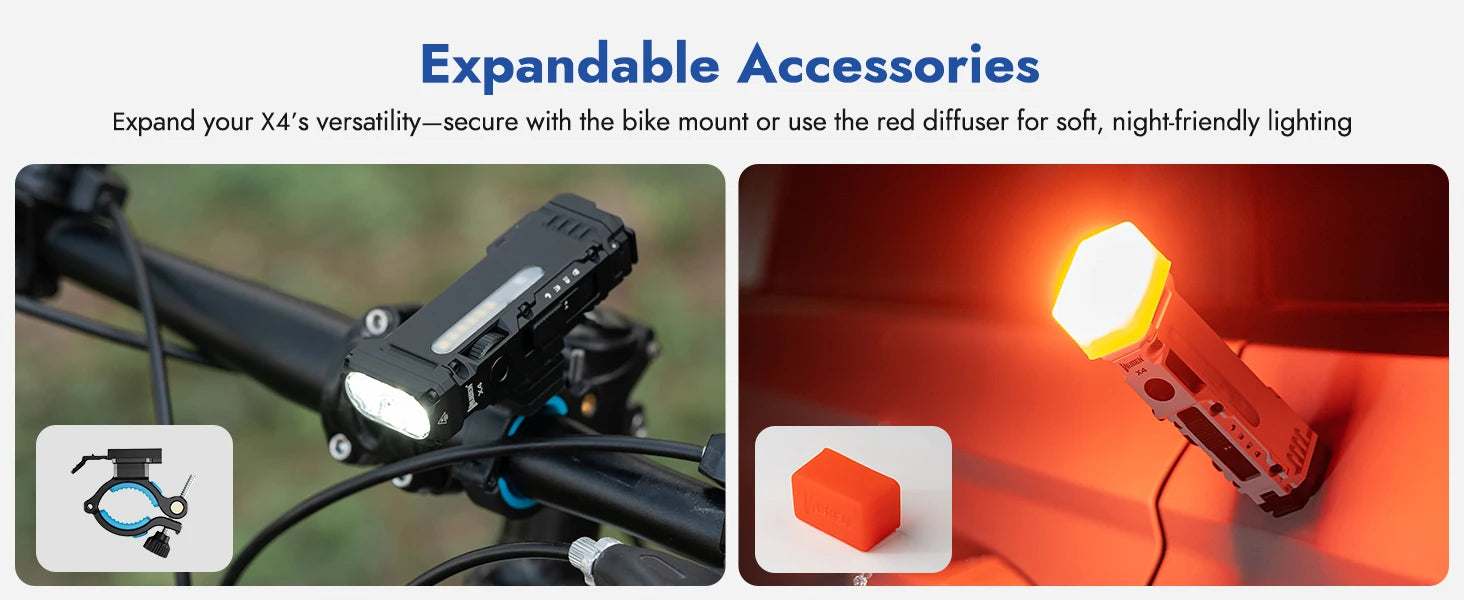 WUBEN X4 EDC Flat Flashlight — 1500 Lumens, RGB Light, Magnetic Base, Tactical Switch, IP68 Waterproof