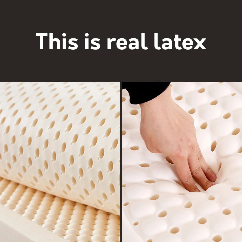 Authentic Natural Latex Mattress – Slow Rebound, Foldable, Cotton Cover, Customizable Sizes