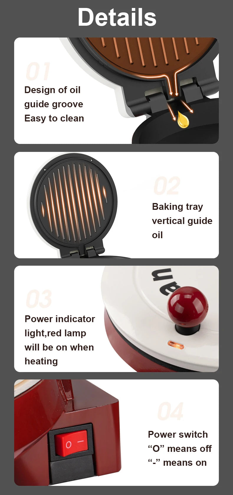 Multifunction Electric Pizza Griddle & Crepe Maker – Double-Sided Heating, Non-Stick Pancake, Steak & Grill Skillet, EU Plug