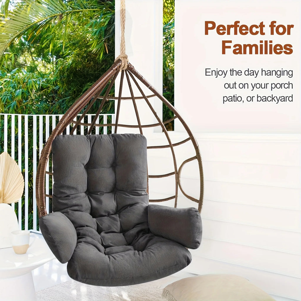 Egg Chair Hammock Cushion — Thick Polyester Seat & Back Pad for Hanging Basket Chairs, Garden & Living Room