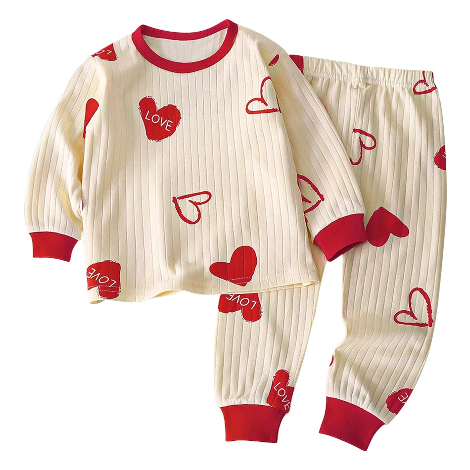 Kids' Casual Autumn Long Sleeve Cartoon Pajamas Set | Soft Comfortable Sleepwear Boys & Girls