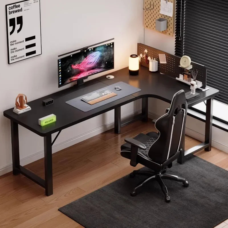 L-Shaped Corner Computer Desk — Home Study Table, Office Writing Desk & E-Sports Gaming Setup