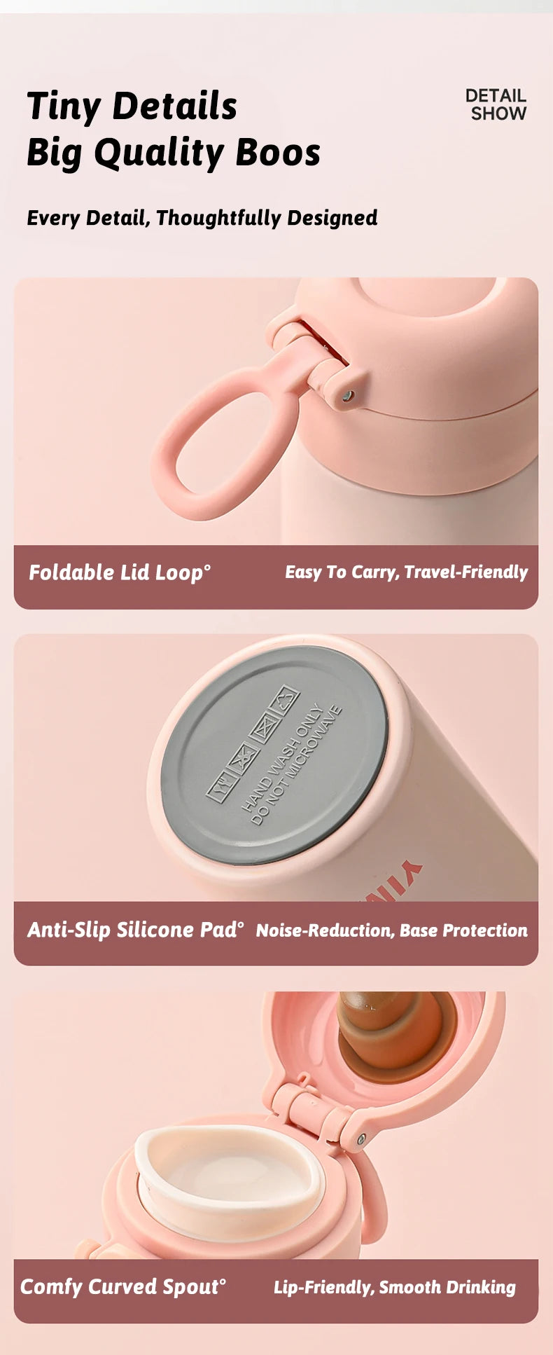 500ml 6-Layer Vacuum Thermos Tumbler – One-Touch Lid, 316 SS, Triple Seal Leakproof, Curved Spout, Soft-Touch Matte, 6 Colors