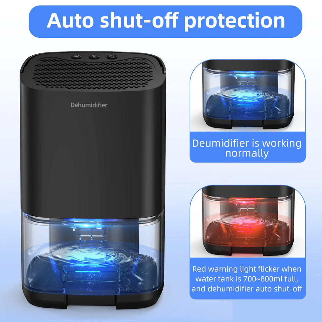 Portable Dehumidifier 1000ml — Compact Electric Moisture & Mold Remover for Home, Office & RV