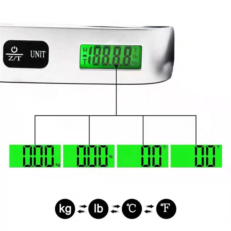 Portable Digital Luggage Scale – 110 lbs LCD Baggage Checker