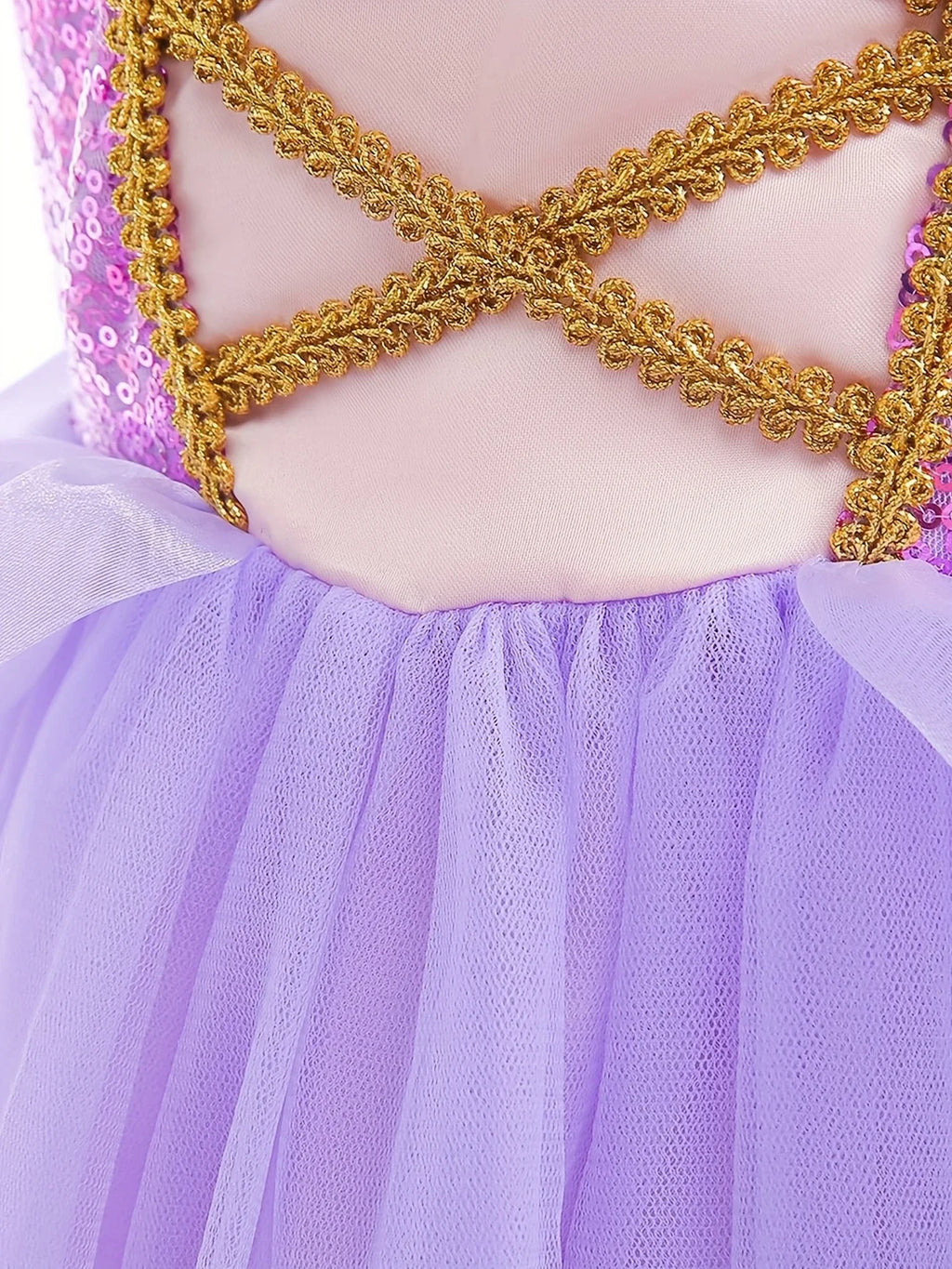 Girls Rapunzel Princess Costume Dress — Purple Puffy Halloween & Birthday Party Dress