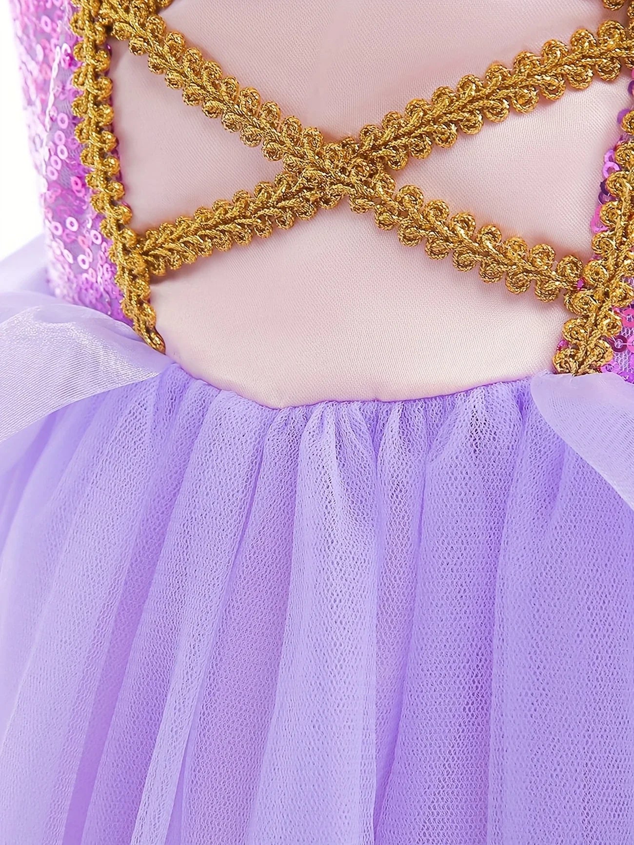 Girls Rapunzel Princess Costume Dress — Purple Puffy Halloween & Birthday Party Dress