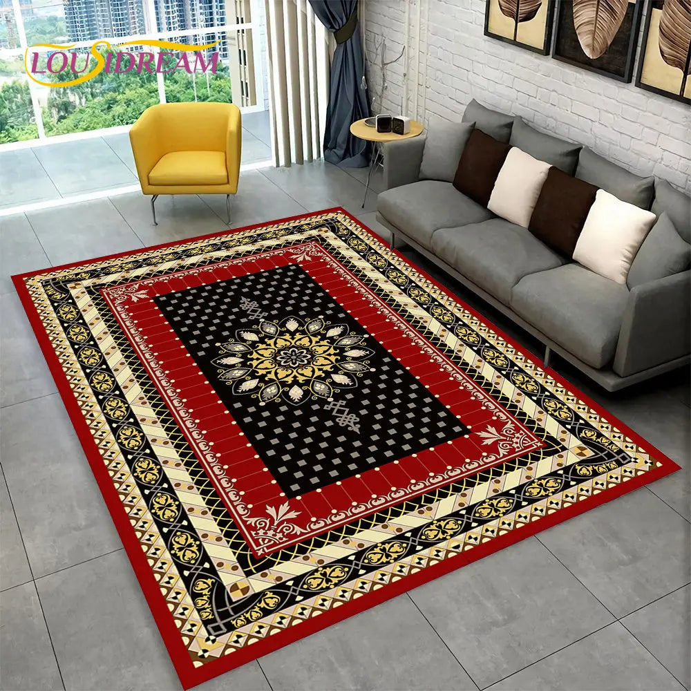 Turkey Persian Bohemian Area Rug Large,Carpet Rug for Living Room Bedroom Sofa Doormat Decoration,Kid Play Non-slip Floor Mat