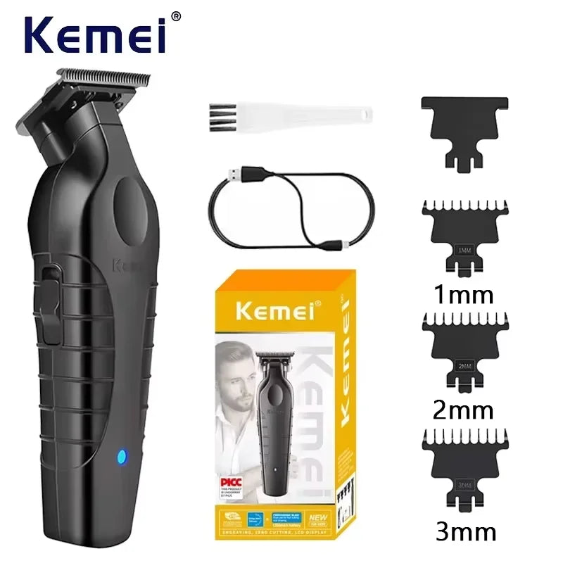 Kemei KM-2299 Cordless Hair Clipper – USB Fast Charge, 180-Min Runtime, Auto Power Adjust